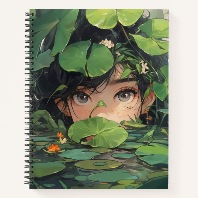 Carnet Anime Girl in Pond (Devant)