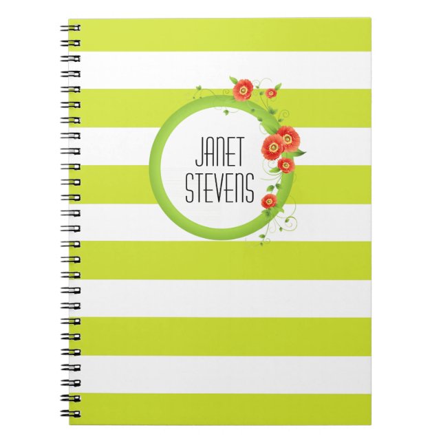 Carnet Anneau de pavots personnalisé trié (Devant)