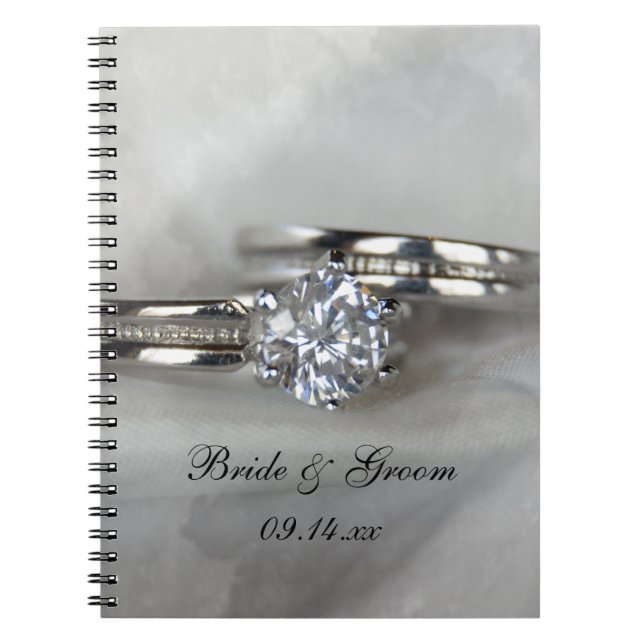 Carnet Anneaux mariages sur Gris (Devant)