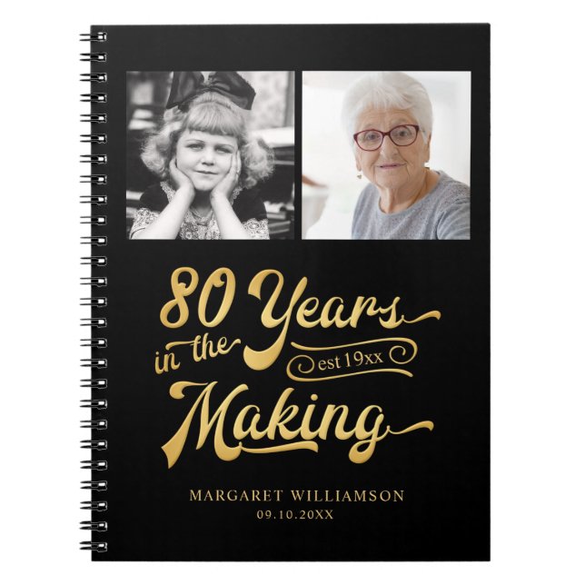 Carnet Anniversaire 80 ANS DANS LA FABRICATION 2 Photos L (Devant)