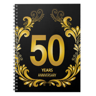 Carnet Anniversaire de la Parties scintillant d'or de 50