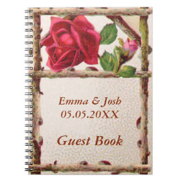 Carnet Antique victorienne vintage ancienne rose rustique