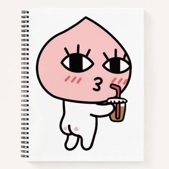 Carnet Apeach avec café glacé (Devant)