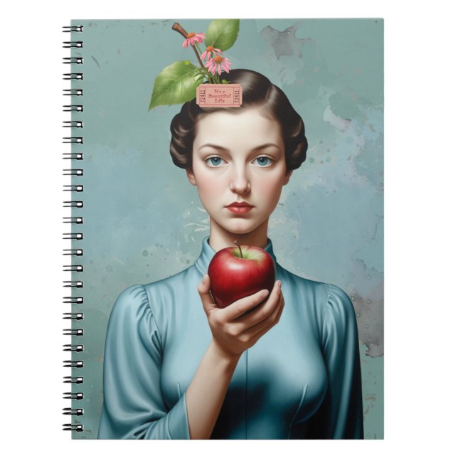 Carnet Apple Lady Portrait It's A Beautiful Life Notebook (Devant)