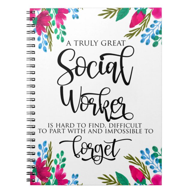 Carnet Appréciation des travailleurs sociaux Floral  (Devant)