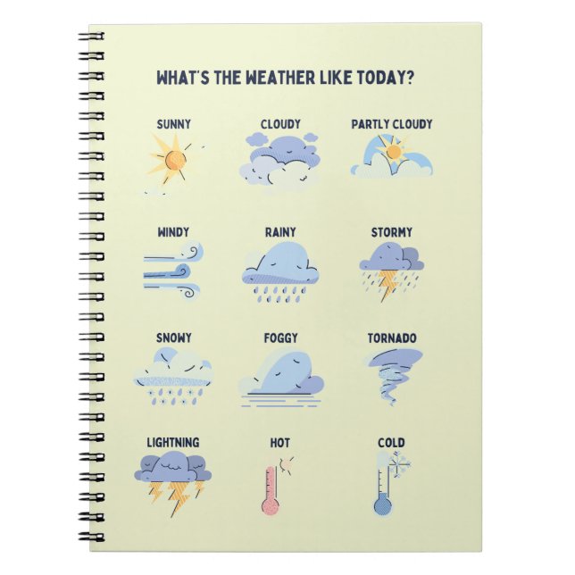 Carnet Apprendre sur la météo Matériel scolaire (Devant)