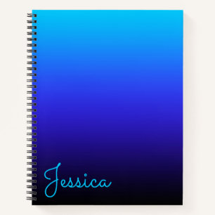 Carnet Aqua Bleu Indigo et Ombré Noir