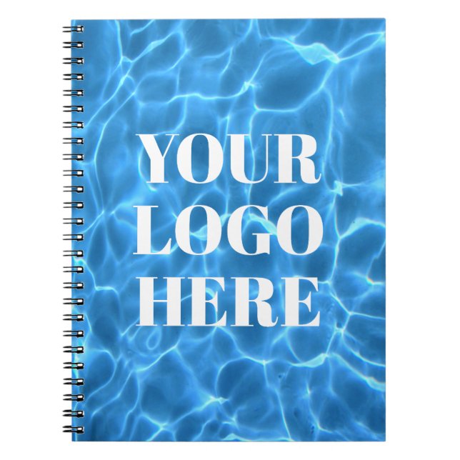 Carnet Aqua Blue Swimming Pool Photo for Your Logo (Devant)