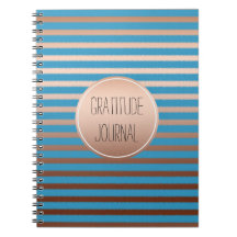 Aqua Gold Bronze Stripes Ombre Gratitude