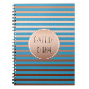 Carnet Aqua Gold Bronze Stripes Ombre Gratitude