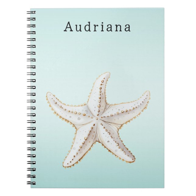 Carnet Aqua Tropical Palm Tree Nom personnalisé (Devant)