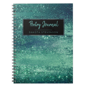 Carnet Aquamarine Shimmer Poésie verte Ombre