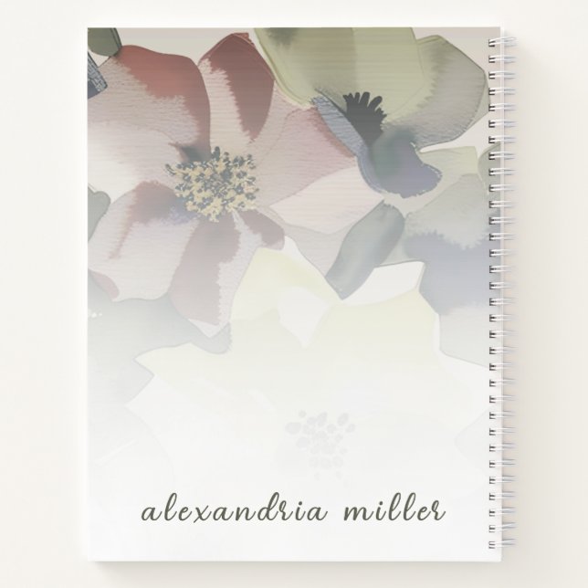 Carnet Aquarelle à gauche Floral et verdure (Dos)