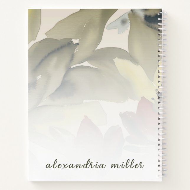 Carnet Aquarelle à gauche Spirale botanique (Dos)