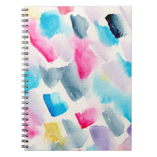 Carnet aquarelle à la main abstraite brosse traits retour