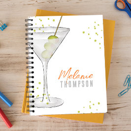 Carnet Aquarelle amusante Simple Cocktail Martini Olives