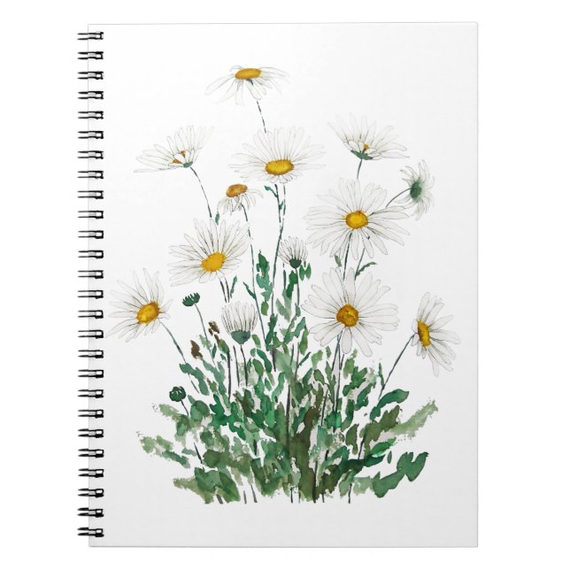 Carnet aquarelle blanche Margaret daisy (Devant)