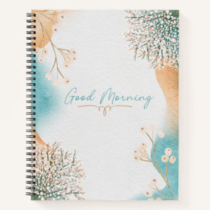Carnet Aquarelle bleu crème Abstrait Arrière - plan Flora