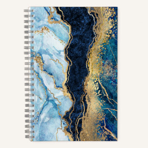 Carnet Aquarelle bleu MarbreOr