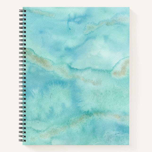 Carnet Aquarelle bleu océan (Devant)