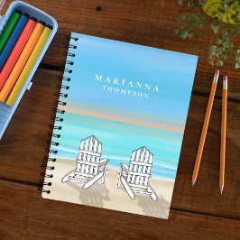 Carnet Aquarelle bleue Côte personnalisée