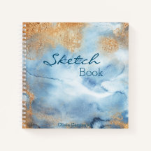 Aquarelle bleue Nom Abstrait Esquisse de script