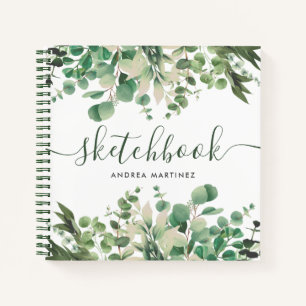 Carnet Aquarelle Botanique Foliage Vert Sketchbook