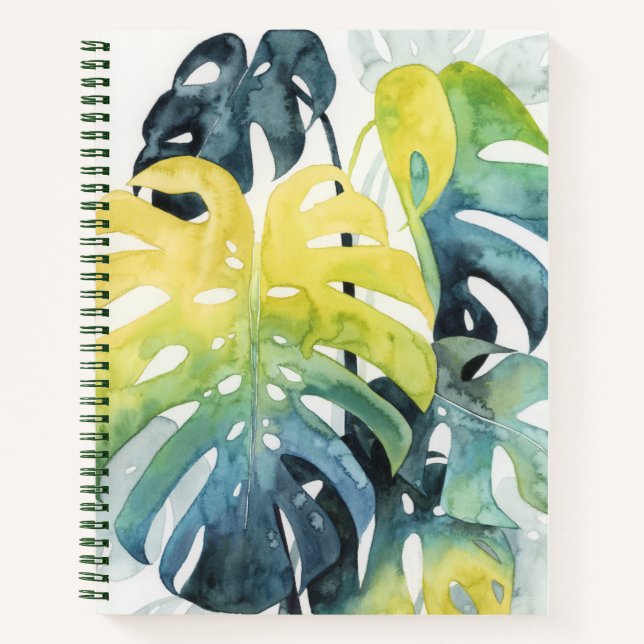 Carnet Aquarelle Coucher de soleil Palm Tree Feuilles (Devant)
