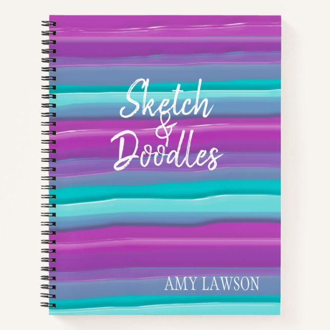 Carnet Aquarelle couleur Whimsical Personnalisée (Devant)