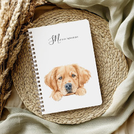 Carnet Aquarelle Cute Peeking Golden Personnalisé