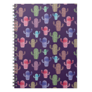 Carnet Aquarelle de cactus tendance tirant en continu mot