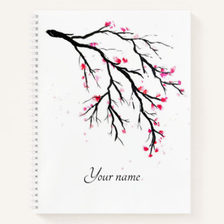 Carnet Aquarelle de cerise en fleur Portable Spiral