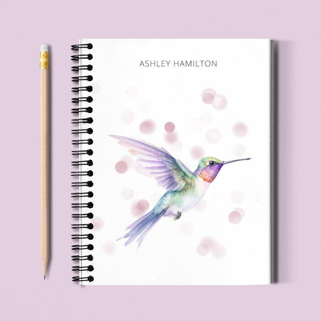 Carnet Aquarelle de colibri personnalisée (Créateur téléchargé)