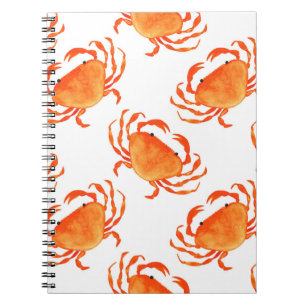 Carnet Aquarelle de crabe : Motif Arrière - plan blanc