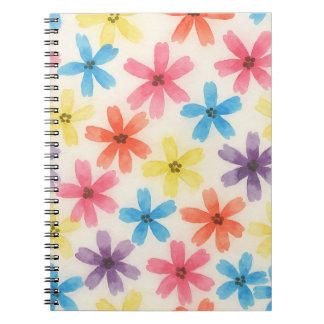 Carnet Aquarelle de plusieurs fleurs colorées