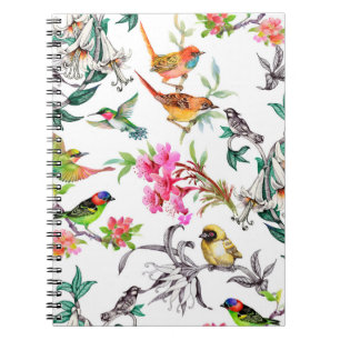 Carnet Aquarelle dessinée main sans couture motif avec tr