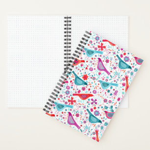 Carnet Aquarelle d'oiseau Boho floral