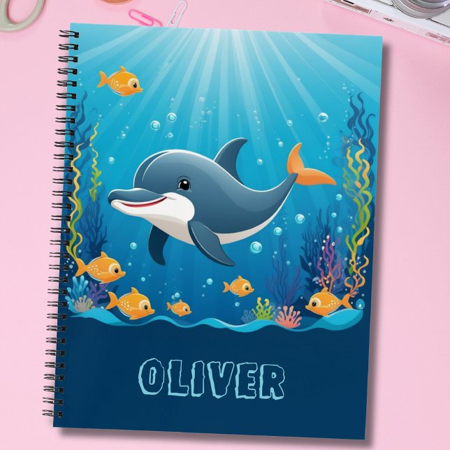 Carnet Aquarelle Dolphin Cute Personnalisée (Créateur téléchargé)