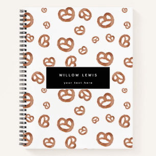 Carnet Aquarelle douce salée Motif Pretzel