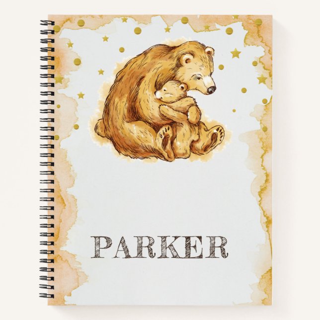 Carnet Aquarelle d'ours personnalisée (Devant)