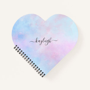 Carnet Aquarelle Dreamy Rose bleu turquoise