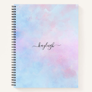 Carnet Aquarelle Dreamy Rose bleu turquoise