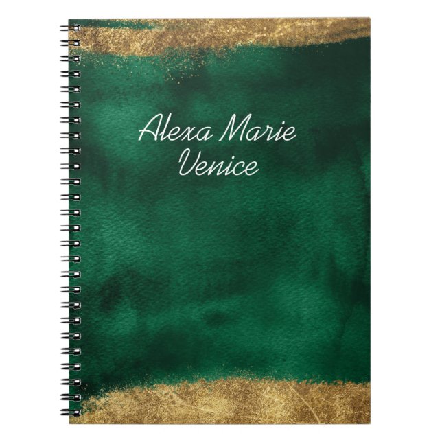 Carnet Aquarelle Emerald avec or (Devant)