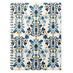 Carnet Aquarelle en motif transparent avec ikat. Tie tein
