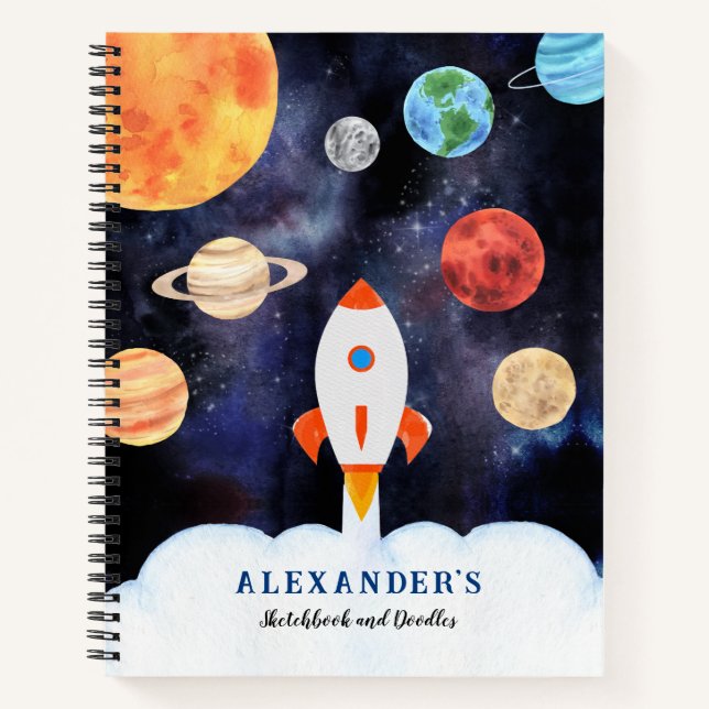 Carnet Aquarelle Espace Extérieur Rocks Enfants (Devant)
