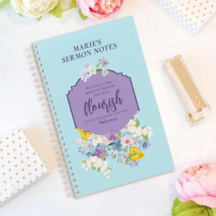 Carnet Aquarelle Fleurs de printemps Bible Verse Personna