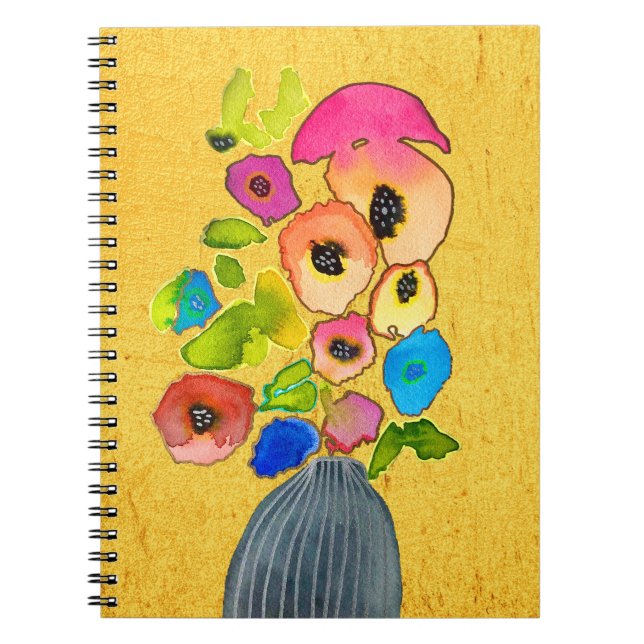 Carnet Aquarelle florale art floral moderne (Devant)