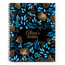 Aquarelle Florale de luxe bleu or