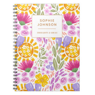 Carnet Aquarelle Florale Jolie Personnalisée Colorée