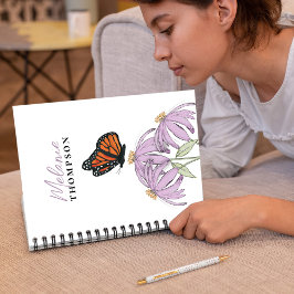 Carnet Aquarelle Florale Papillon personnalisé